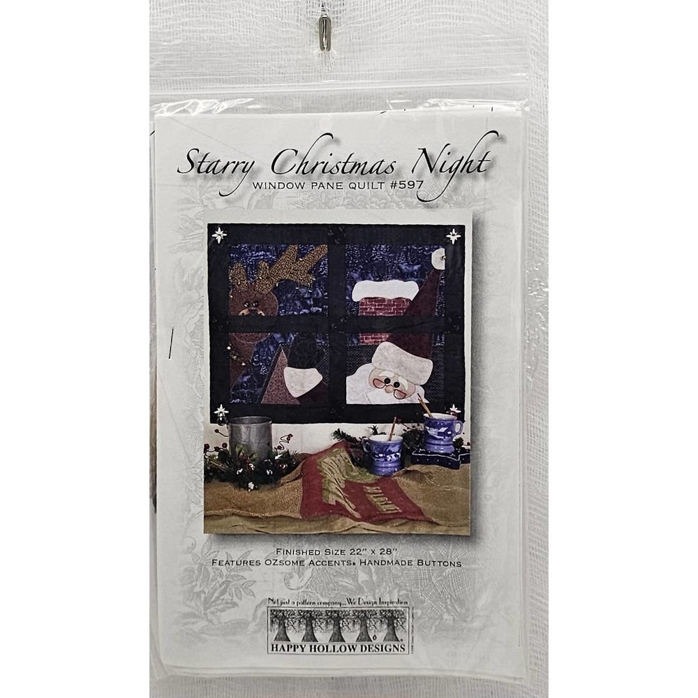 Starry Christmas Night Window Pane 22x28 Accessory Kit Incl UNCUT